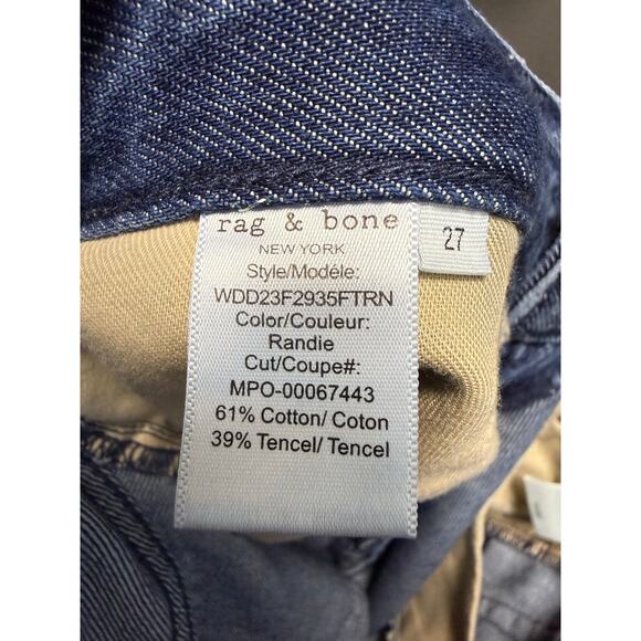 rag & bone Logan High-Rise Wide-Leg Jeans Medium Wash Women's 27 - Picture 10 of 10